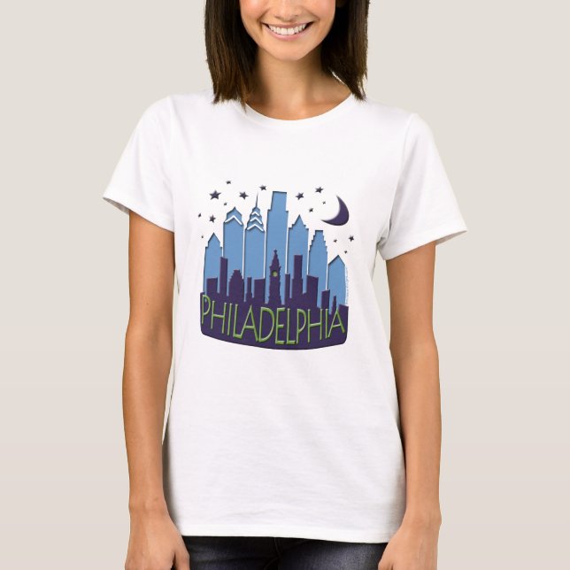 Mega- cooles Philly Skyline T-Shirt (Vorderseite)