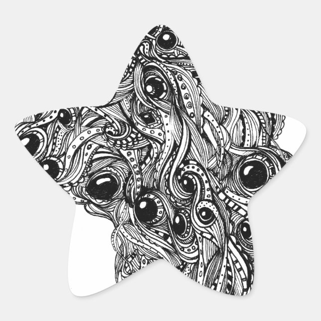 Mega Doodle Stern-Aufkleber (Vorderseite)