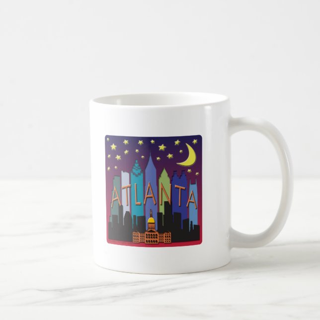Mega- Farbe Atlanta-Skyline Kaffeetasse (Rechts)