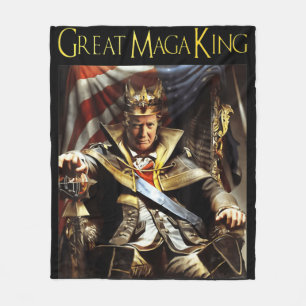 Mega King USA Flag Proud Ultra Maga Trump   Fleecedecke