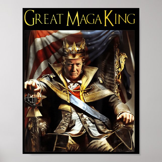 Mega King USA Flag Proud Ultra Maga Trump Poster (Vorne)