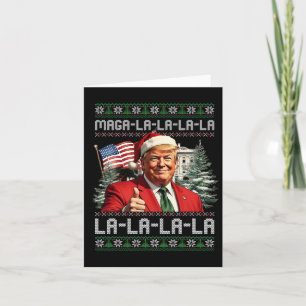 Mega La La La Christmas Santa Trump Ugly Sweater X Karte