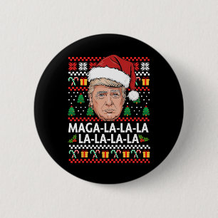 Mega La La La Donald Trump 47 Ugly Christmas Sweat Button