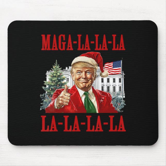 Mega La La La Donald Trump Potus 47 Ugly Weihnacht Mousepad (Vorne)
