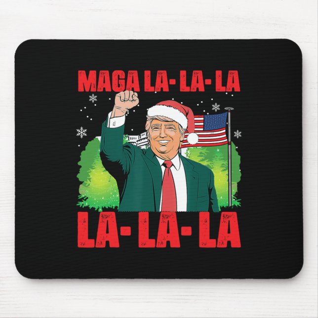 Mega La La La Donald Trump Potus 47 Ugly Weihnacht Mousepad (Vorne)