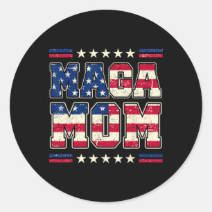 Mega Mama Patriotic Usa Mama Trump 2024 Vintag Sty Runder Aufkleber
