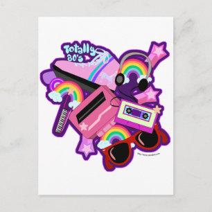 Mega Neon 80er Design Postkarte