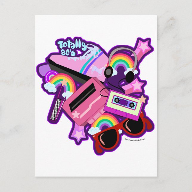 Mega Neon 80er Design Postkarte (Vorderseite)