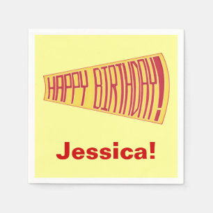Mega Phone Yellow Red Happy Geburtstag Napkins Serviette