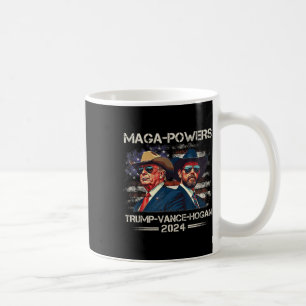 Mega Power Trump Vance Hogan 2024 Patriotic Funny Kaffeetasse
