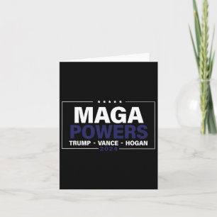 Mega Power Trump Vance Hogan 2024 Patriotic Funny Karte