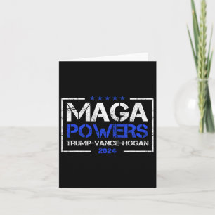 Mega Power Trump Vance Hogan 2024 Patriotic Funny Karte