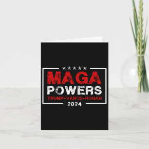 Mega Power Trump Vance Hogan 2024 Patriotic Funny Karte