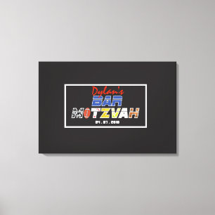 MEGA- SPORT Bar-Schläger Mitzvah Einladung Leinwanddruck