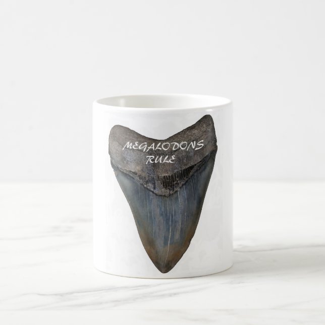 Megalodon Haifisch-Zahn Kaffeetasse (Mittel)