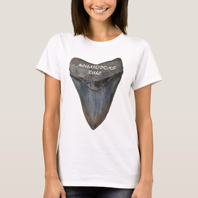 Megalodon Haifisch-Zahn T-Shirt (Vorderseite)