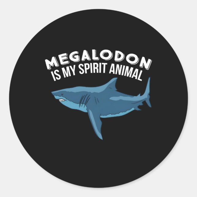 Megalodon ist mein Geist-Tier Megalodon Runder Aufkleber (Vorderseite)