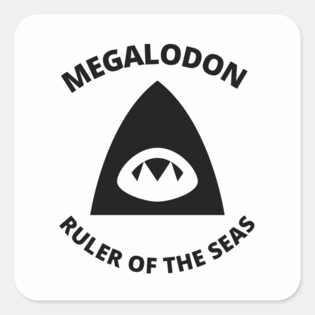 Megalodon Quadratischer Aufkleber (Vorderseite)