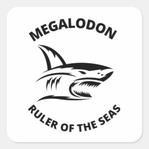Megalodon Quadratischer Aufkleber