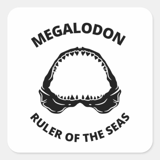 Megalodon Quadratischer Aufkleber (Vorderseite)