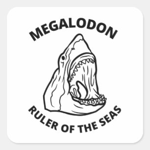 Megalodon Quadratischer Aufkleber