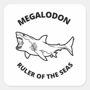 Megalodon Quadratischer Aufkleber