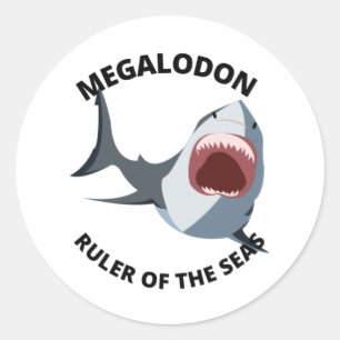 Megalodon Runder Aufkleber