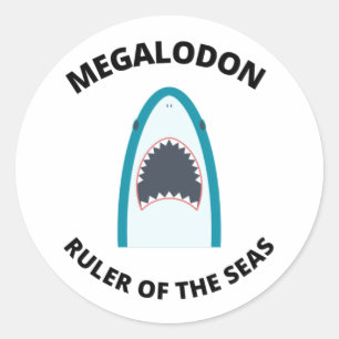 Megalodon Runder Aufkleber