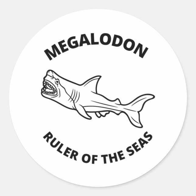 Megalodon Runder Aufkleber (Vorderseite)