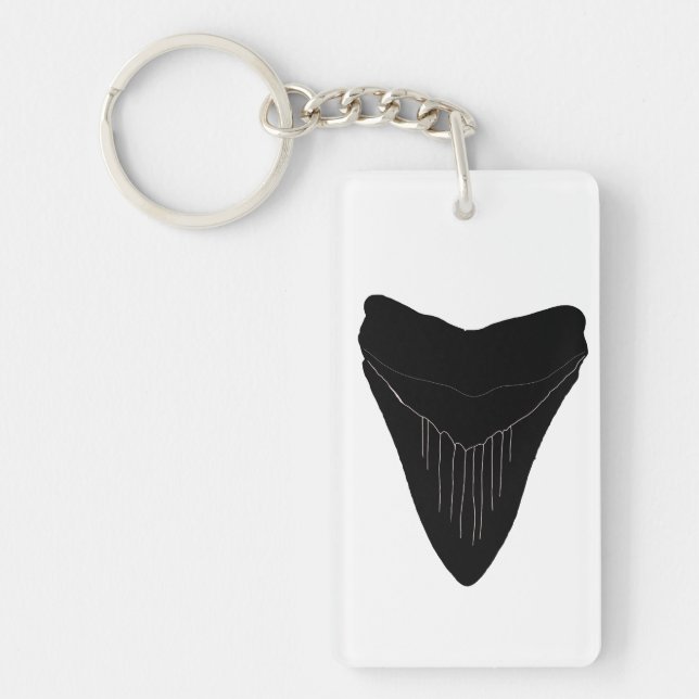 Megalodon Shark Tooth Schlüsselkette Schlüsselanhänger (Vorderseite)