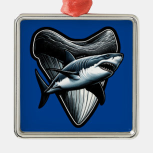 Megalodon Tooth Ornament Aus Metall