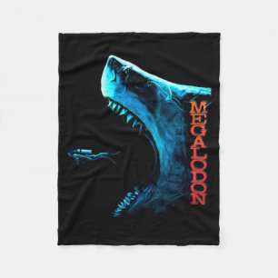Megalodon Urhaifisch Rückenflosse Zähne Ozean Pr Fleecedecke
