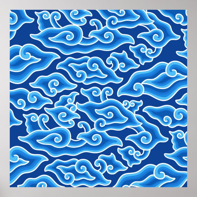 Megamendung-Batik-Muster megamendung Poster (Vorne)