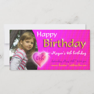 Megan Birthday Foto Einladung | Herzenslust