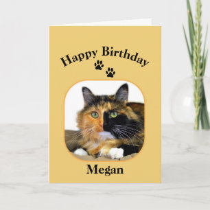 Megan Calico Cat Happy Birthday Karte