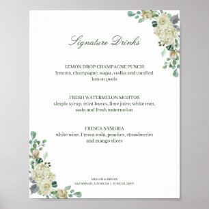 Megan Elegante Rose Signature Drinks Hochzeit Zeic Poster