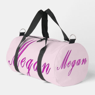 'Megan" Eleganter rosa Mädchenname, Duffle Bag