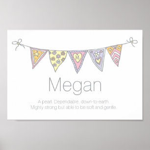 Megan Girls Name und Bedeutung Bbuntposter Poster