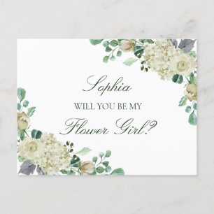 Megan Greenery Blumenmädchen Brautjungfer Vorschla Einladungspostkarte