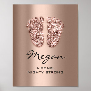 Megan Name bedeutet New Baby Feet Rose Chocolate Poster