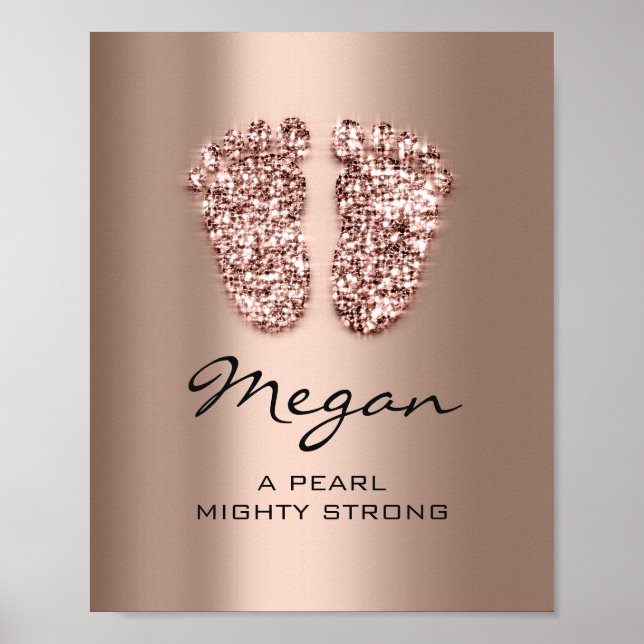 Megan Name bedeutet New Baby Feet Rose Chocolate Poster (Vorne)