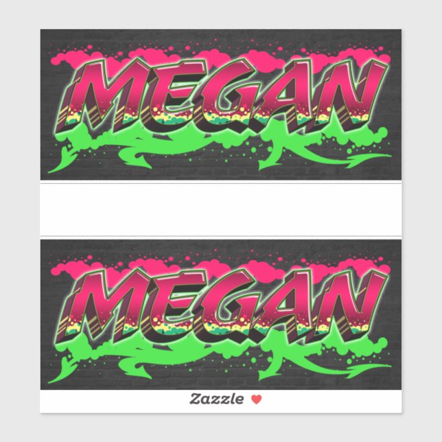 Megan Vorname Name Graffiti Aufkleber Sticker (Blatt)