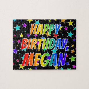 "MEGAN" Vorname, Spaß "GLÜCKLICHER GEBURTSTAG" Puzzle