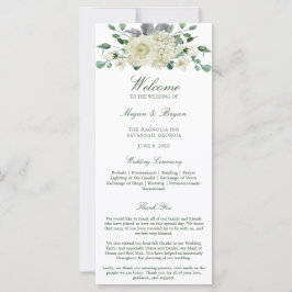 Megan White Floral Greenerity Wedding Programm