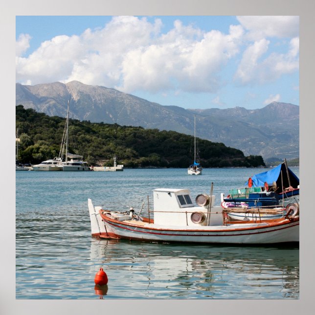 Meganissi, griechischer Platz Poster (Vorne)