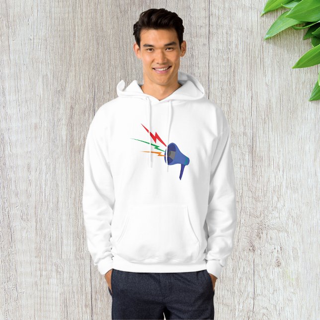 Megaphone Sound Waves Mens Hoodie (Von Creator hochgeladen)