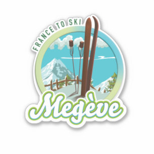 Megève-france-Ski-Logo Aufkleber
