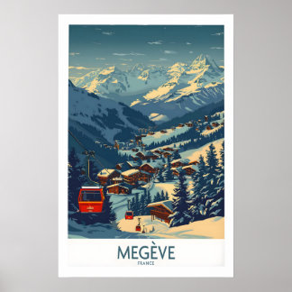 Megève Poster Frankreich Ski Druck 1