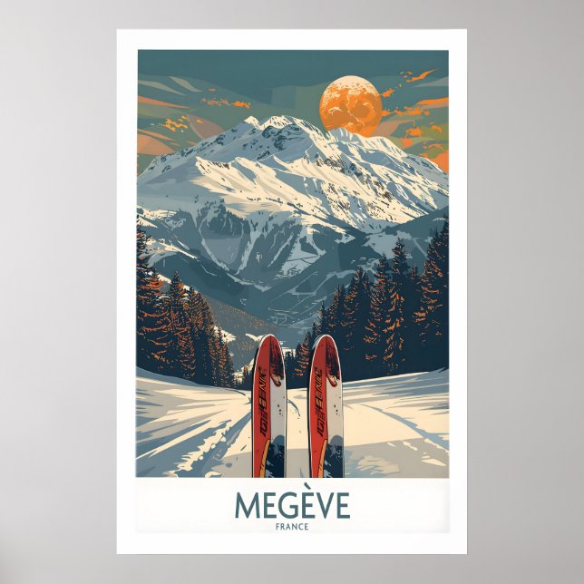 Megève Ski Print - Frankreich 1 Poster (Vorne)