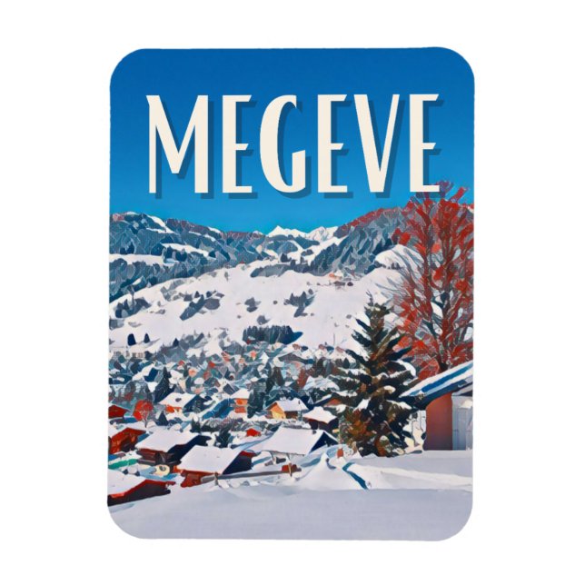 Megève Skistation Magnet (Vertikal)